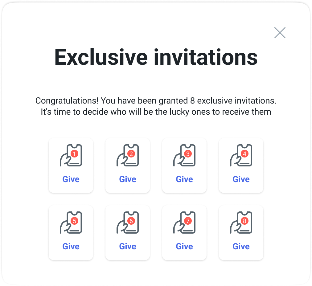 exclusive invitations unused